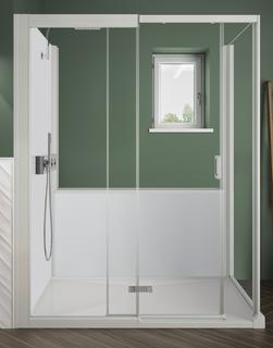 Kinedo Kinemagic Design F 160x70 Ecke Mix Schiebetür Thermostat Klarglas