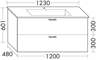 Burgbad Nurro Pure Waschtisch-Unterschrank 60,1 x 120 x 48 cm, 1 Schublade/1 Auszug