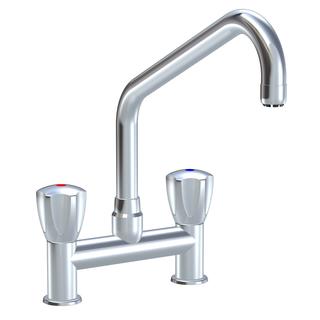 KWC SPT-2-G-Brückenarmatur GASTRO A 250, B 215, C 297, vc, Schwenka. 180Gr