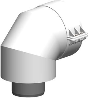 ATEC Bogen PolyTwin 87Gr, DN 60/100, PP, konzentrisch, weiß