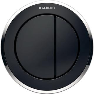 Geberit WC-Steuerung Typ 10 pneu, 2-Mg., Ros./Tast. sw, Rg. hgl-vc