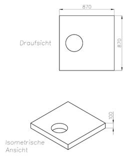 Schedel WT Ideal Standard Ultra Flat S+ 90x90cm, Höhe 10cm