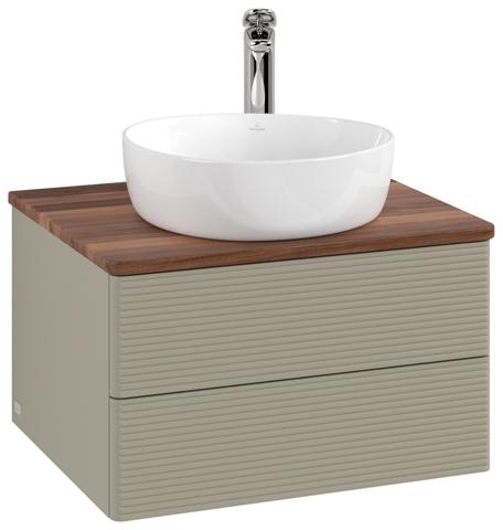Artikelbild 2 des Artikels „V&B WT-Unterschrank m F-Struktur Antao 60x36x50cm, HL, WBP w. wal, st. Gr m Lac Waschbeckenplattenfarbe warm walnut | stone gray matt lacquer“