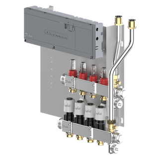 Danfoss Edelstahlverteiler SGCi m 4 Heizkreisen und Icon2 mit 230 V TWA