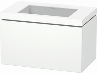 DU WTU L-Cube mit Vero Air 500x800x480mm o.HL, 1 Auszug, Weiß Matt ES Nussb