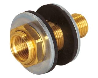 Meibes Wanddurchführung M/F 65mm, W 5-30mm, G 3/4 AGxG 1/2 IG