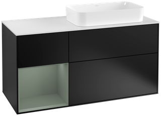 V&B Waschtisch-Unterschrank Finion 120cm, Pl w m, Rg l Ol m Lac, bla m Lac