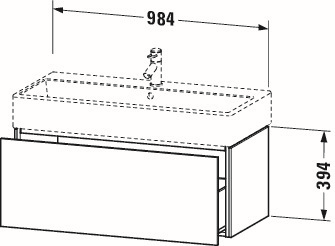 Artikelbild 2 des Artikels „DU WTU L-Cube 394x984x459mm 1 Auszug, Eiche dunkel gebürstet ES Nussb “