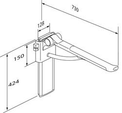 Artikelbild 2 des Artikels „PLUS Stützklappgriff m. Dä. 700mm Links, hö.verst., mit WS, Anthr. “