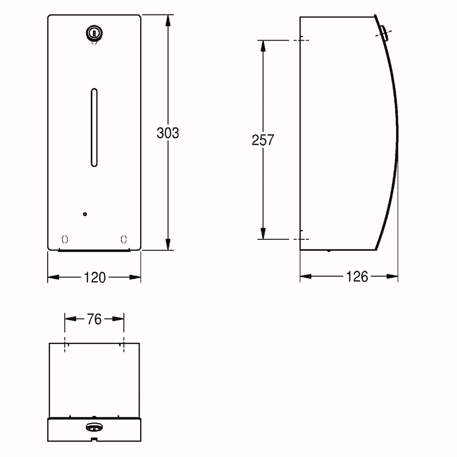 Artikelbild 3 des Artikels „AR Seifenspender, STRATOS, elek., Edst., AP, 120x303x126mm, Batterien “