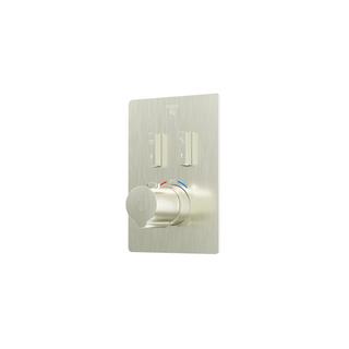 Steinberg Fertigmontageset Serie 390 Unterputzthermostat, W, eck., brush. ni.