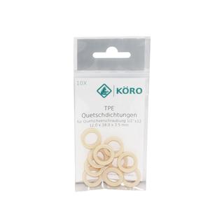 KÖRO 10x KöroTPE-Ring 12x18x3,5 mm 1/2"x12 mm, natur, KTW, W270, WRAS, ACS