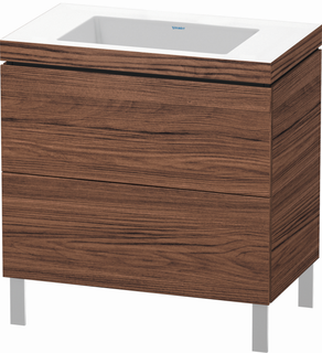 DU WTU L-Cube m. Vero Air 698x800x480mm o.HL,2 Auszüge,Nussbaum Dunkel ES Nussb