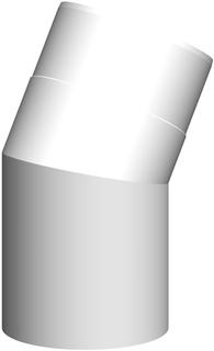 MHG Doppelrohrbogen 30Gr, AW, DN 80/125, PP/Edelstahl weiß