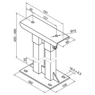 Zehnder Fußkonsole FMORV HD45-4 z Bo-mont, m va Bo.abs. m. 460mm, we.