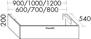 Burgbad Waschtischunterschrank sys30 60x20x54cm, Sana, 1 Schublade