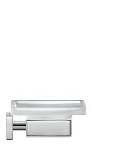 Duravit Seifenschale Karree 11,5x12,2cm, Gl. weiß matt, Halter chrom