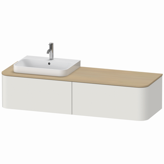 DU WTU HappyD2+ wandh.,354x1600x550mm 2AZBP l.,nordic weiß sdmf.ASB ES Ah. re