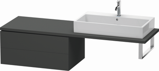 DU US für Konsole L-Cube 400x820x548mm 2 Schubkästen, Graphit Matt ES Ahorn