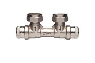 Danfoss Hahnblock RLV-KDV Eck, VL li, G 3/4xG 3/4, druckunabhängig