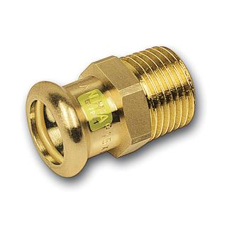 SANHA Übergangsnippel Press Gas 11243g 18mmx3/4", Innenpressende/AG, Rotguss