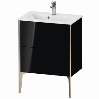 DU WTU bodenst. XViu 594x610x390mm 2 Ausz.champ. matt/schwarz hgl. ES Ahorn