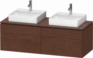 Duravit Waschtisch-Unterschrank L-Cube 142x55x48,2cm, 2 SBK, US Nussb, Nussb re