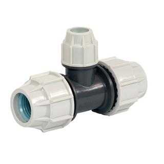 Plasson T-Stück Serie 18 90Gr, red., 40x32x40mm, Wasser 16 bar