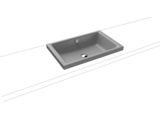 Kaldewei Aufsatzwaschtisch PURO S 3173 60x38,5, o. Hahnl., P-E, cool grey30