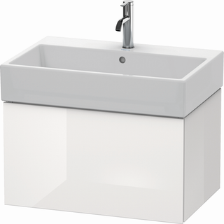 DU WTU L-Cube 394x684x459mm 1 Auszug, Weiß Hochglanz ES Nussb