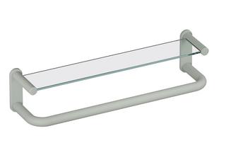 HEWI Ablage 801 Glas, mit Haltegriff, matt, felsgrau