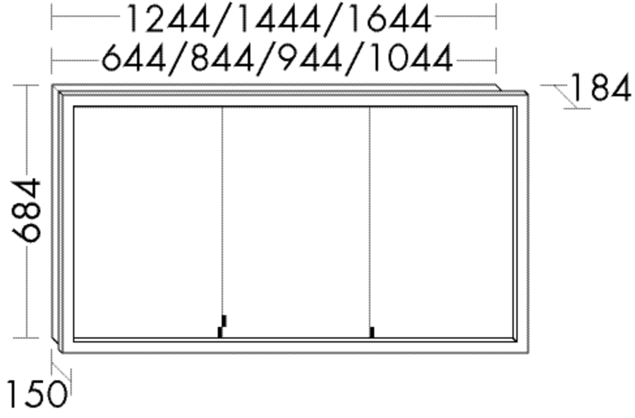 Artikelbild 1 des Artikels „Burgbad Spiegelschrank sys30 64,4x68,4x18,4cm, Ech, m uml. LED-Beltg. 64,4 x 68,4 x 18,4 cm | PG2“