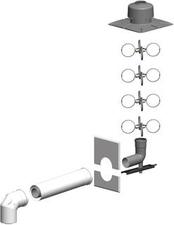 ATEC Schacht-Set PolyClassic DN 80/125-DN 80, PP-Abgassyst./Stahl, we