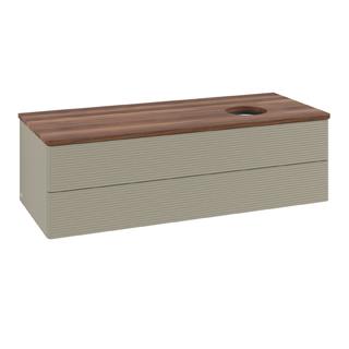 V&B WT-Unterschrank m F-Struktur Antao 120x36x50cm, WBP w. wal, st. Gr m Lac