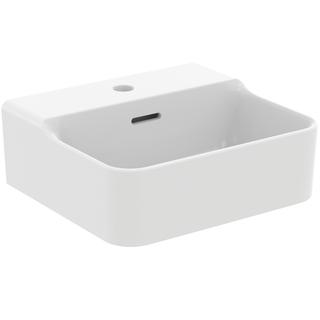 IS Handwaschbecken Conca 40x35x16,5cm, 1 Hahnl., m ÜL, seidenweiß