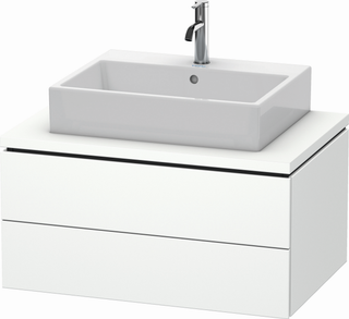 DU WTU für Konsole L-Cube 400x820x547mm 2 Schubkästen, Weiß Matt ES Nussb