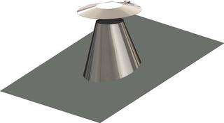 ATEC Dachdurchführung mit Wetterkragen 651x618mm, DN 60/100, 6-32Gr, PP, ES bl