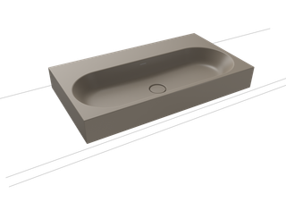Kaldewei Aufsatz-Waschtisch CENTRO 3058 90x50cm, o. ÜL/HL, P-E, warm grey60