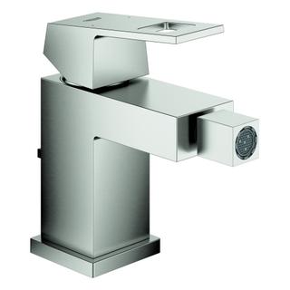 GROHE Bidet-Einhebelmischer Eurocube 1/2", mit Ablaufgarnitur, supersteel