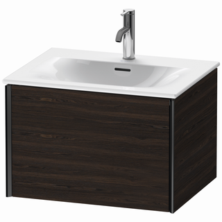DU WTU m.Viu XViu,1 Ausz.,397x610x480mm schwarz matt/nussbaum geb. ES Ahorn