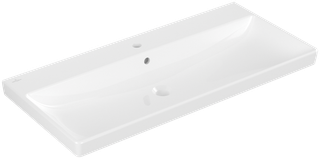 V&B Möbel-Waschtisch Avento 100x47cm, Hahnloch, mit Überlauf, weiß