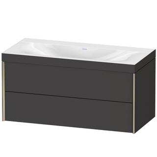 Duravit WT-Unterschrank c-bonded XViu 100x48cm, 2 La, o HL, C m, R C, gra matt