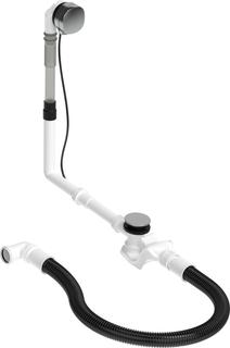 Duravit Ab- u. Überlaufgarn. Quadroval Zug 65cm, d 5,2cm, m Wanneneinl., chr