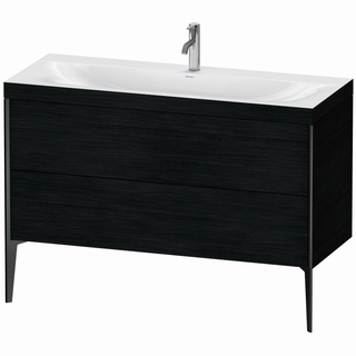 DU WTU XViu/Viu, 2 Ausz, 610x1200x480mm 1 HL, schw.m./Eiche schw,Ra. 16 ES Nussb