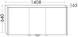 Burgbad Spiegelschrank Bel 141x64x16cm, L/R, la m, vert. LED, dim