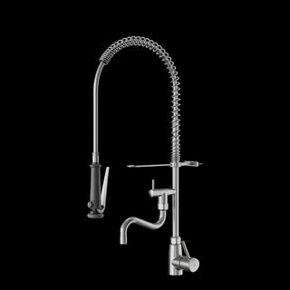 KWC Spültisch-Einhebelmischer GASTRO E Edelstahl, Ausladung 200mm