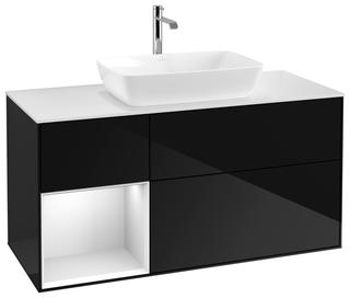 V&B WT-Unterschrank Wandbel. Finion 120cm, Pl w m, Rg wh. m Lac, glo bla Lac