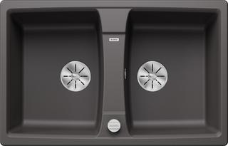Blanco Becken LEXA 8 SILGRANIT 78x50cm, PD fe-gr, AL-Fbd. m Drehbetät.