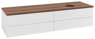 V&B WTU m F-Struktur -Beleuchtung Antao 160x50cm, HL, WBP w. wal, glo wh. Lac