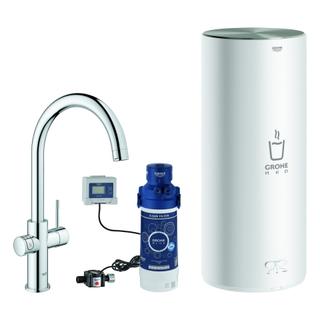 GROHE Spültisch-Einhebelmischer Red Duo C-Auslauf, mit Boiler Größe L, chrom